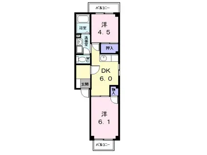 アーバンプラザ(2DK/2階)の間取り写真
