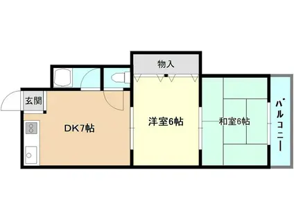 タカイレジデンス(2DK/3階)の間取り写真