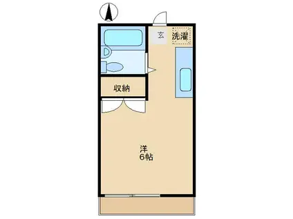 グリーン・ベル(ワンルーム/1階)の間取り写真