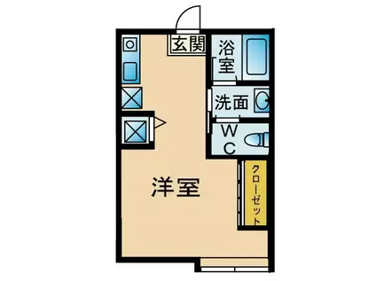 FLAT西新(ワンルーム/1階)の間取り写真