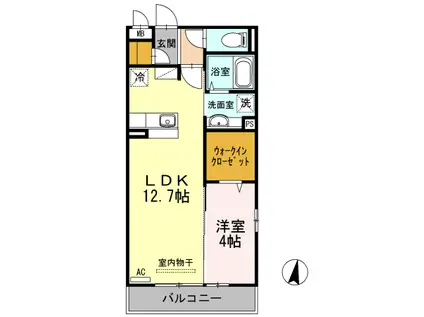 サンシャイン ゆたか(1LDK/2階)の間取り写真
