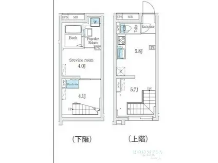 FIKA代々木上原(ワンルーム/1階)の間取り写真