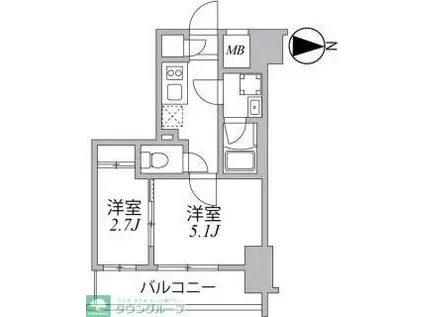 SYFORME住吉(2K/3階)の間取り写真
