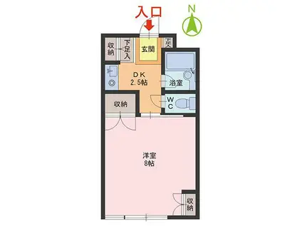 シルクパレス(1DK/7階)の間取り写真