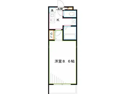 サンライトM東小金井(1K/1階)の間取り写真