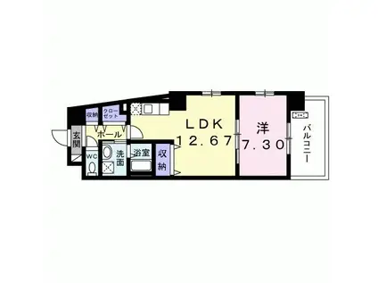 ブリリアン・レジデンス(1LDK/4階)の間取り写真