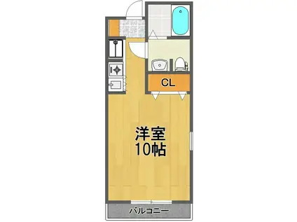 ロイヤルコート芳賀(1K/2階)の間取り写真