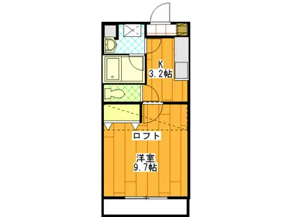 マンションARROZ(1K/3階)の間取り写真