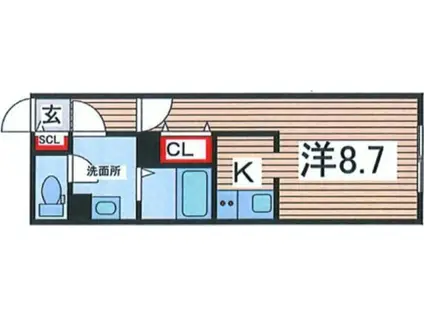 G VIVRE 御器所(1K/2階)の間取り写真