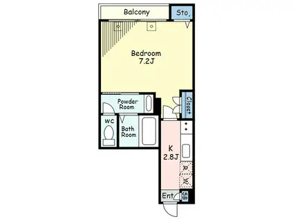 エクセルコート(1K/3階)の間取り写真