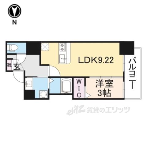 LUXE布施北3(1LDK/1階)の間取り写真