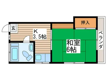 若松荘(1K/1階)の間取り写真
