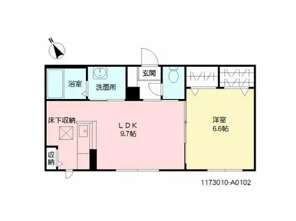 エテルナ・パラッツォ  A棟(1LDK/1階)の間取り写真