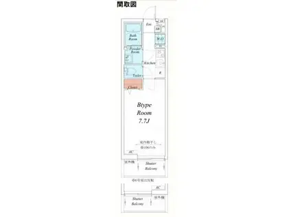 リブリ・ベルロード(1K/3階)の間取り写真