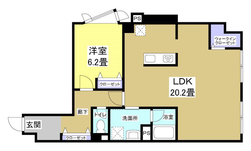 遠鉄メゾン助信(1LDK/3階)の間取り写真