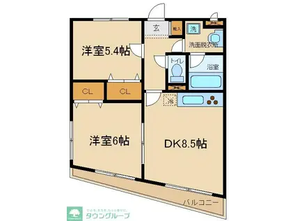 パストラル(2LDK/3階)の間取り写真