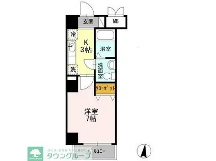 CASA八番館(1K/4階)の間取り写真
