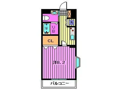 ローズガーデン(1K/2階)の間取り写真