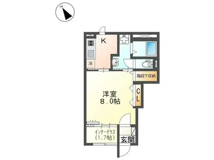 グランド プレミアム(1K/1階)の間取り写真