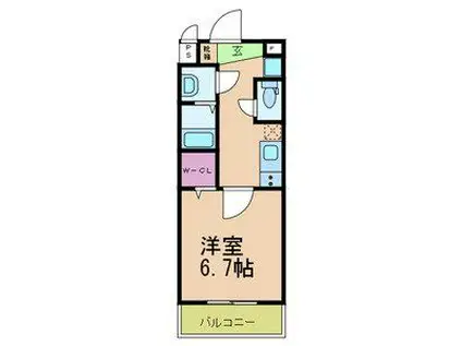 ルミエール久宝寺II(1K/3階)の間取り写真