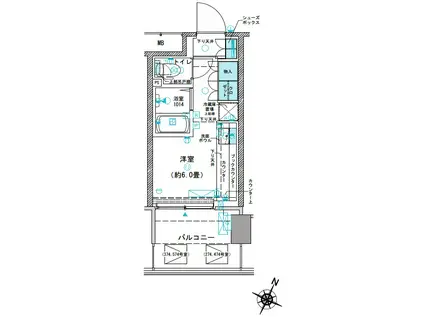 コムレジ赤羽 学生棟(ワンルーム/4階)の間取り写真