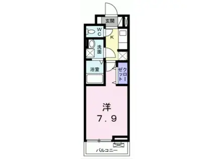 ヴィクトリアス西京極(1K/3階)の間取り写真