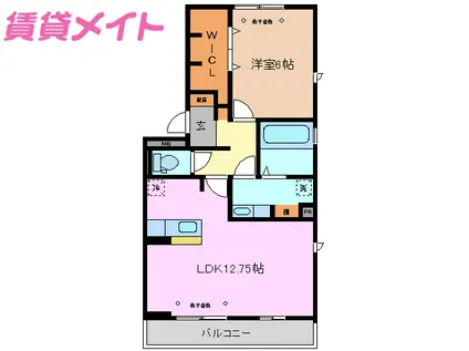 プランドールM(1LDK/2階)の間取り写真