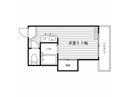 ハイツ若葉2(ワンルーム/2階)の間取り写真