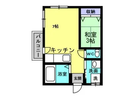 奥田マンション(1DK/2階)の間取り写真