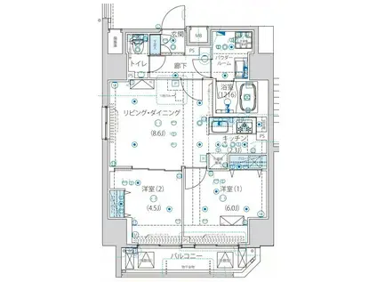 ルクレ墨田緑III(2LDK/9階)の間取り写真