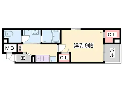 コレクトライル(1K/1階)の間取り写真