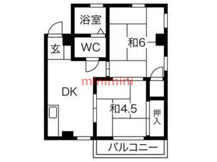 新和ビル(2DK/4階)の間取り写真