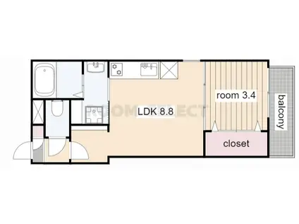 クレイン中村公園(1LDK/1階)の間取り写真