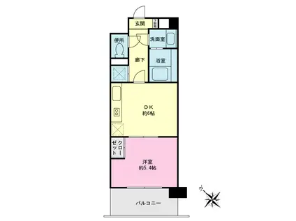 プライムネクサス東大井(1DK/3階)の間取り写真