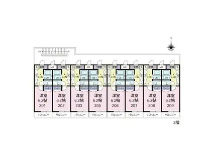 キャメル草加吉町2丁目II(1K/2階)の間取り写真