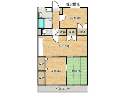 サンフィールハイツ(3LDK/1階)の間取り写真