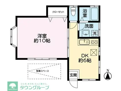 石原ハイツ(1DK/1階)の間取り写真