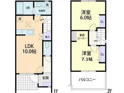 カーサ ミーテ A(2LDK/1階)の間取り写真
