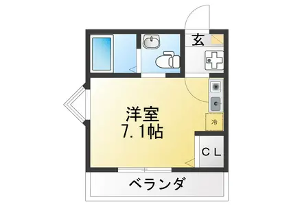 ヴィラディアス横浜IV(ワンルーム/1階)の間取り写真
