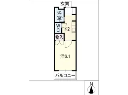 ルミナス高根(1K/1階)の間取り写真