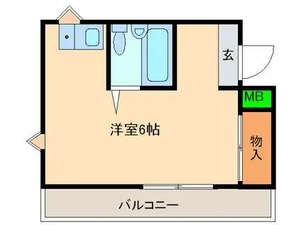 ハイツ西本(1K/1階)の間取り写真