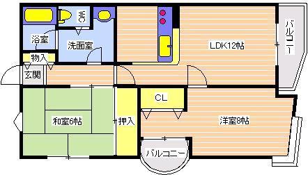 サンアミニティ(2LDK/3階)の間取り写真