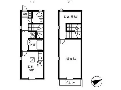 クリオネハウス(1DK/1階)の間取り写真