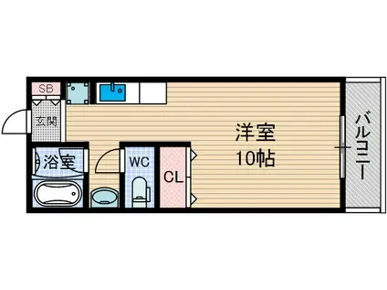 パルプラザ茨木(ワンルーム/1階)の間取り写真