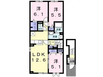 ハレマオ(3LDK/2階)の間取り写真