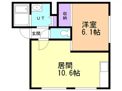 メイユール花園(1LDK/2階)の間取り写真