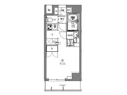 S-RESIDENCE日本橋馬喰町(ワンルーム/2階)の間取り写真