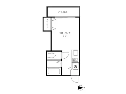 モリグリーンハイツ(ワンルーム/2階)の間取り写真