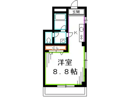 リーラ南町(ワンルーム/4階)の間取り写真