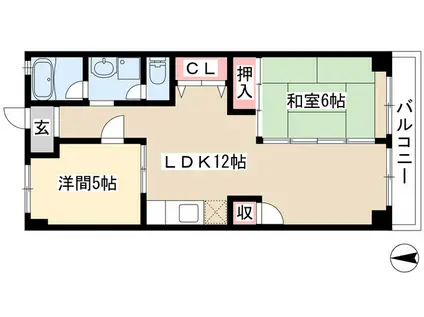 第2いとうコーポラス(2LDK/2階)の間取り写真